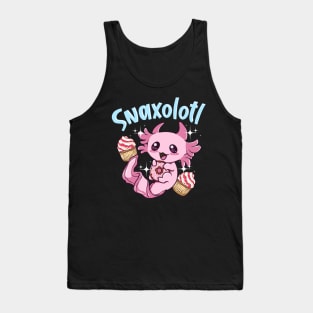 Snaxolotl Funny Axolotl Sweets Snacks Desserts Pun Tank Top